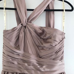 Monique Lhuillier Twist Shoulder Bridesmaid Gown 4